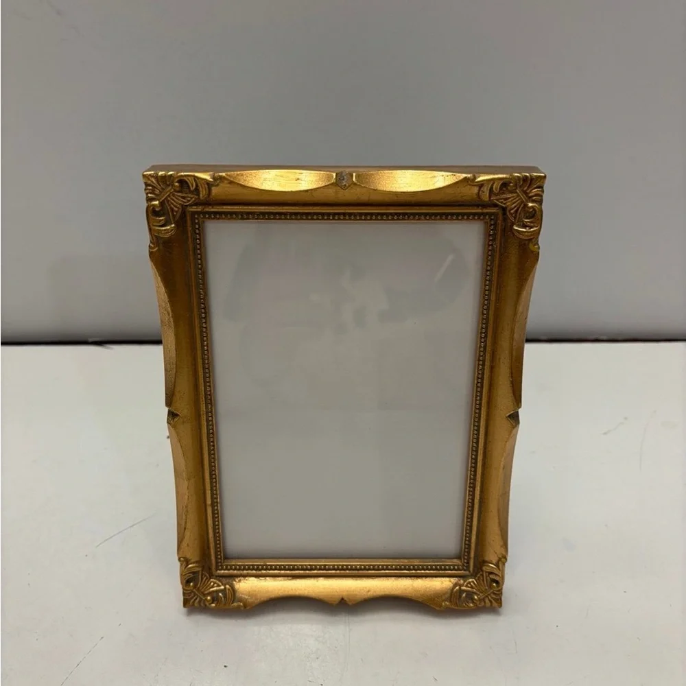 Antique Ornate Picture Photo Frame Goldtone Home Décor Engraving Decoration VTG